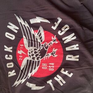 Rock on the Range 2016 show Black Graphic Tee with Red and White Design